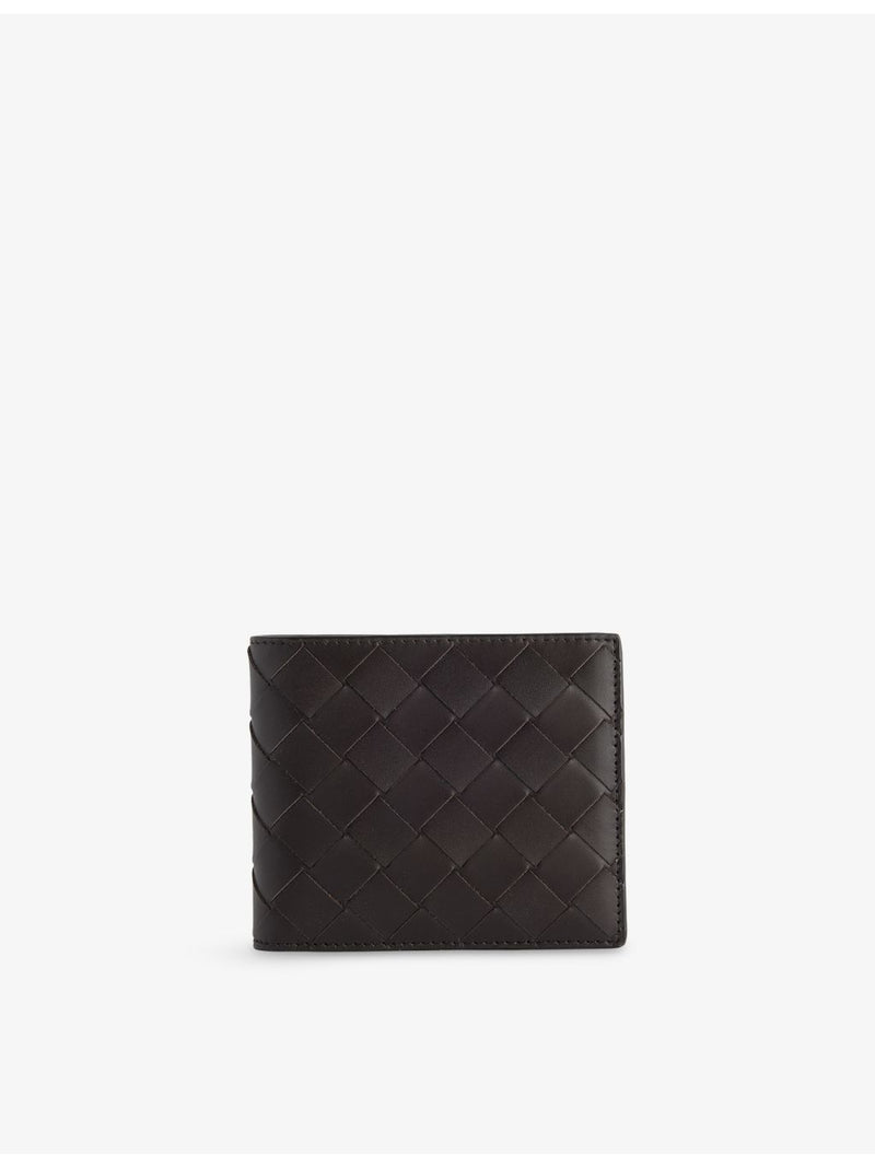 Bottega Veneta leather bifold wallet with Intrecciato weave, imported from the UK