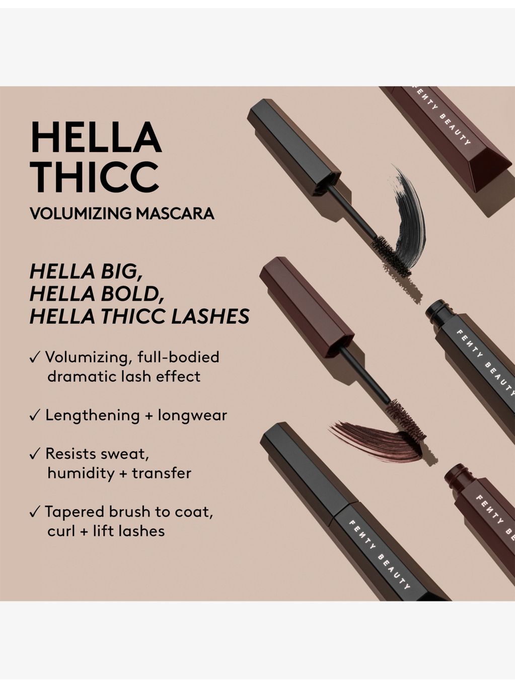 Fenty Beauty Hella Thicc Volumising Mascara 10ml (British brand)