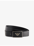 Emporio Armani branded-buckle leather belt, UK version