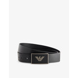 Branded-Buckle Leather Belt - 28
