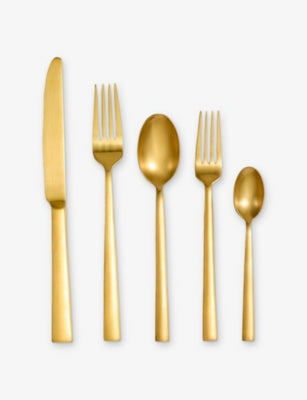 Wedgwood Lunar 20-piece gold-toned stainless steel cutlery set, imported from the UK