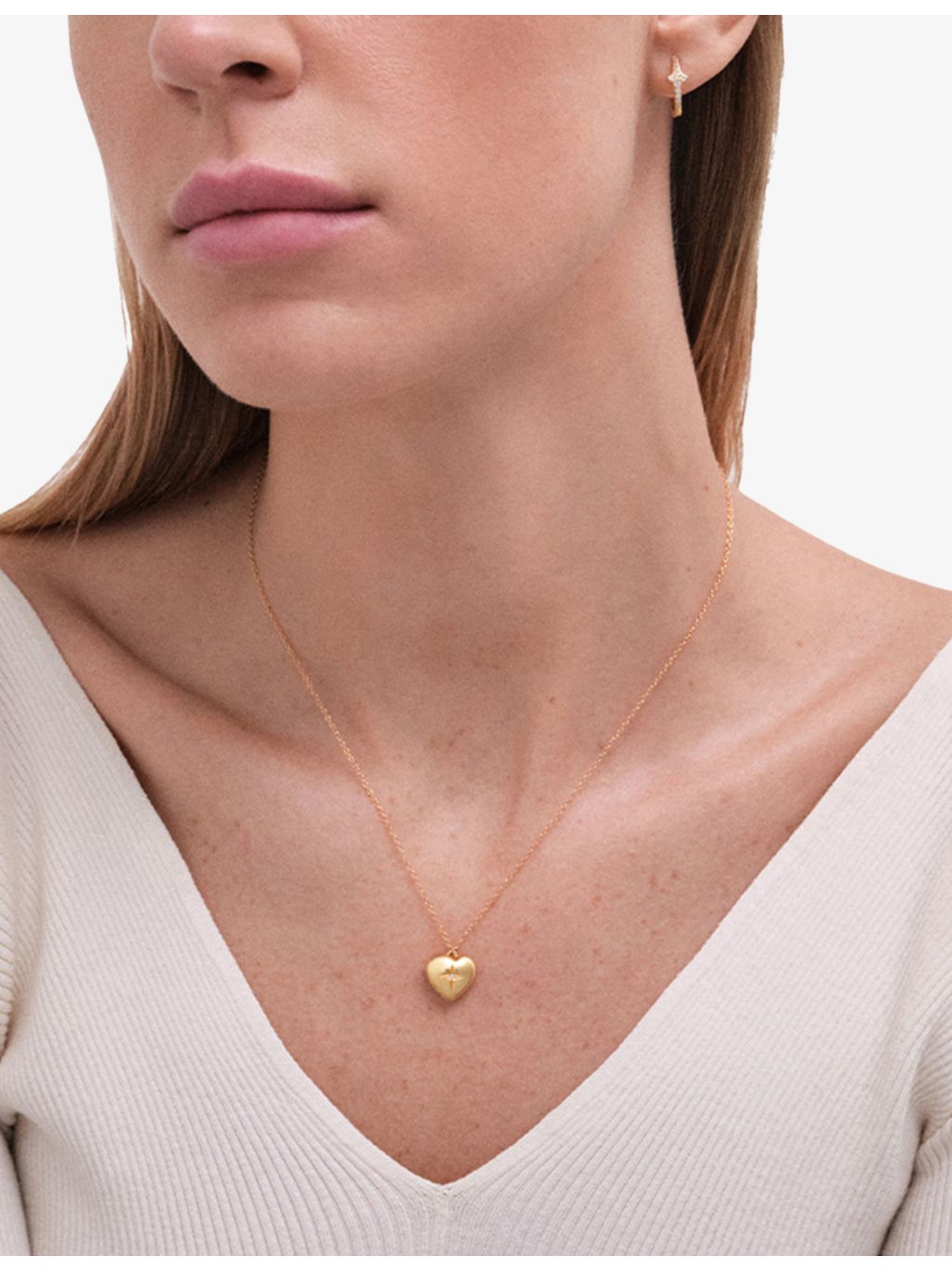 Astley Clarke mini heart locket necklace, gold-plated silver, imported from the UK