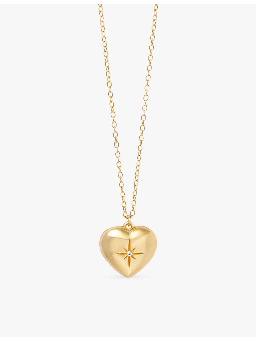 Astley Clarke mini heart locket necklace, gold-plated silver, imported from the UK