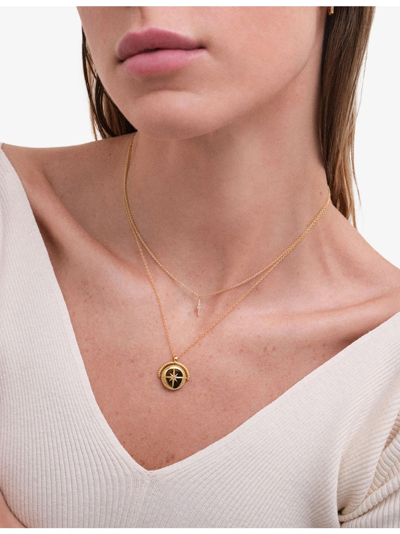 Astley Clarke Celestial locket necklace, 18ct gold plated, imported from the UK