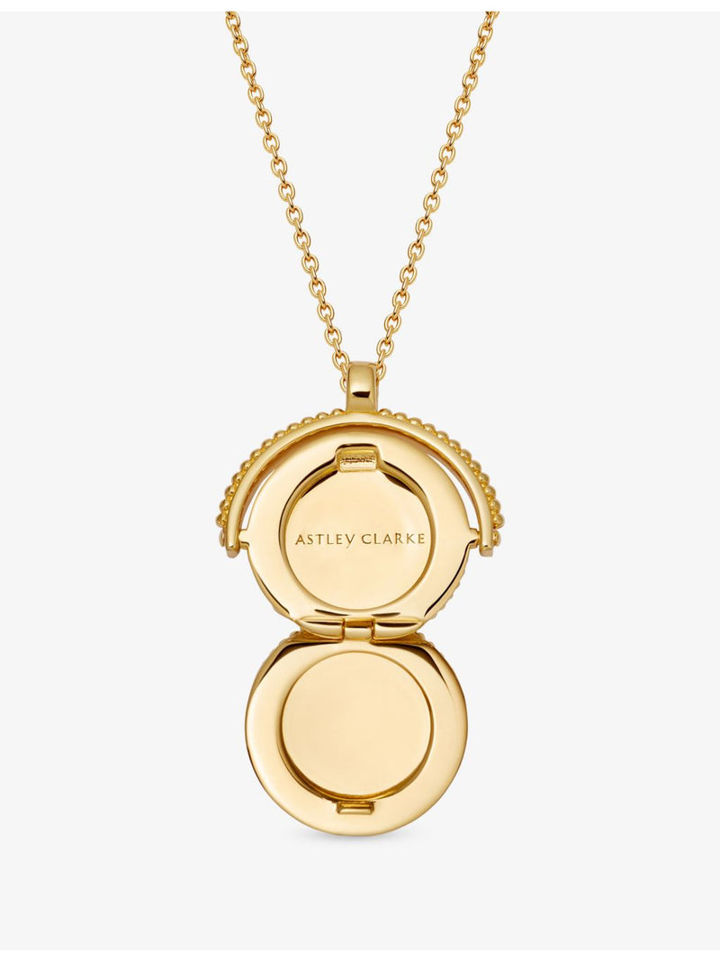 Astley Clarke Celestial locket necklace, 18ct gold plated, imported from the UK