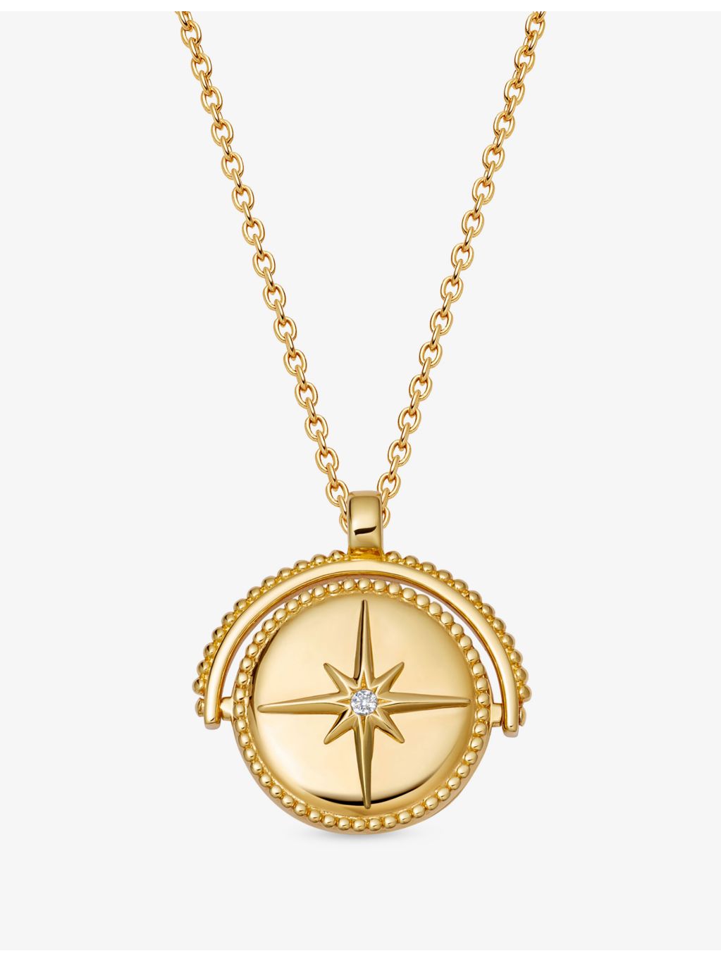 Astley Clarke Celestial locket necklace, 18ct gold plated, imported from the UK