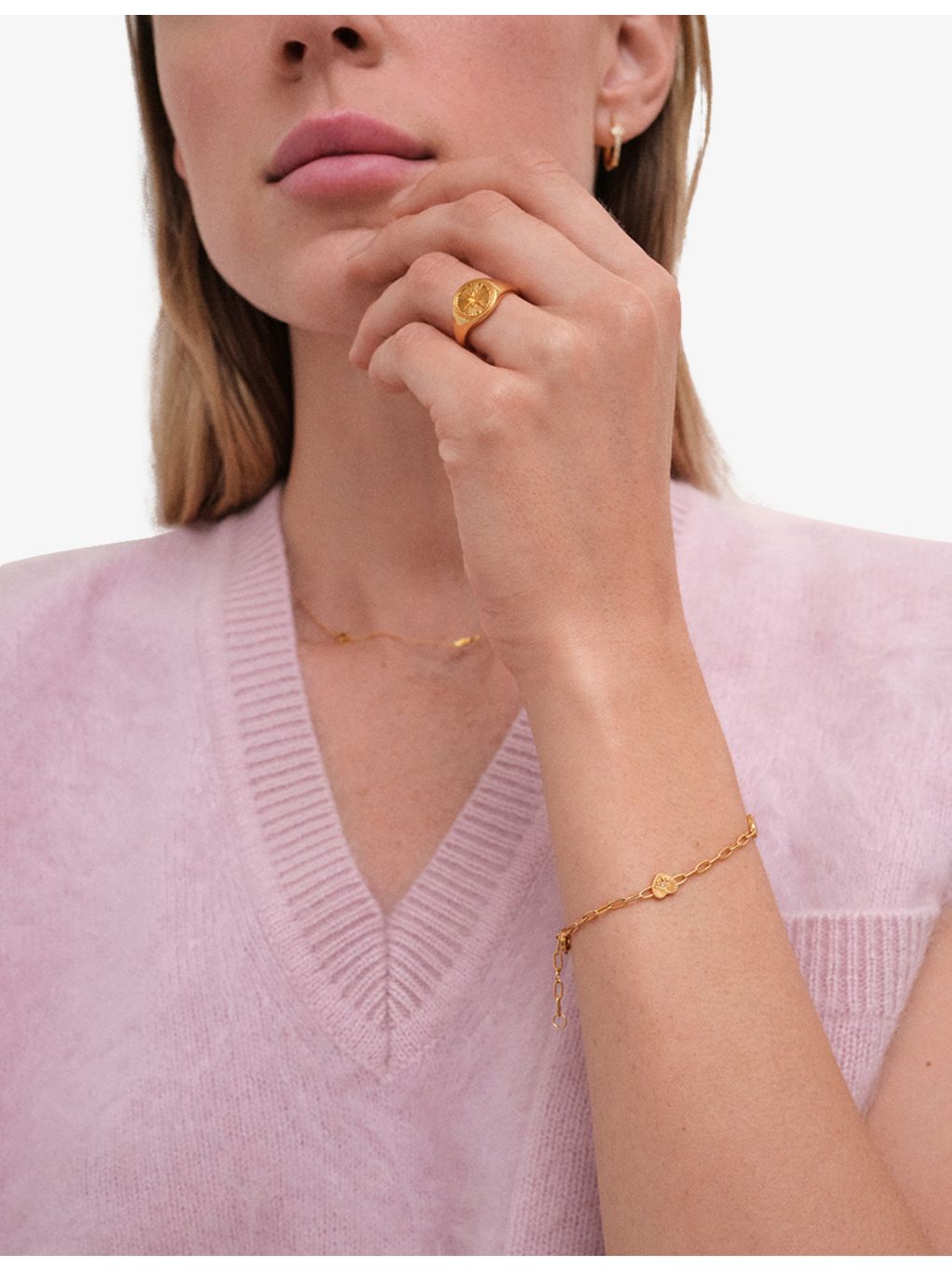 Astley Clarke Biography heart bracelet 18ct gold plated, UK version