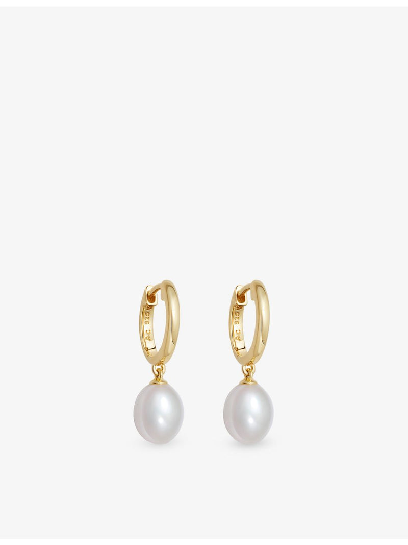 Astley Clarke pearl drop huggies earrings, UK version