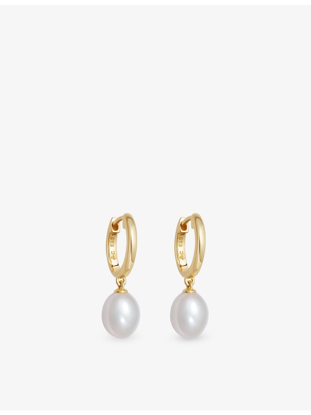 Astley Clarke pearl drop huggies earrings, UK version