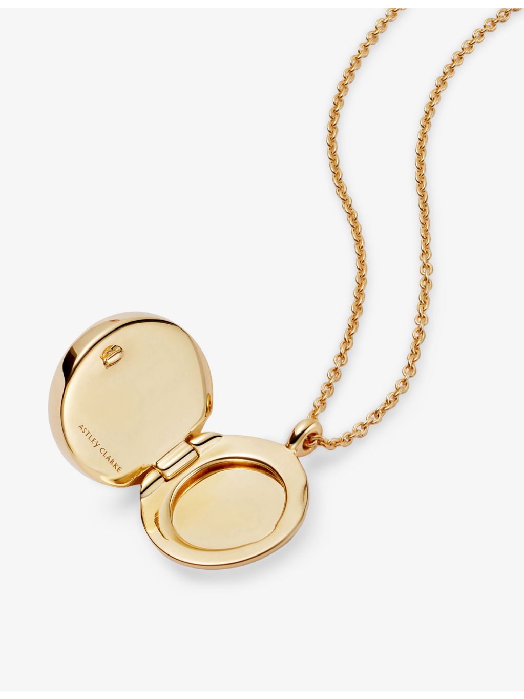 Astley Clarke gold-plated locket necklace with lapis and white sapphire - British product