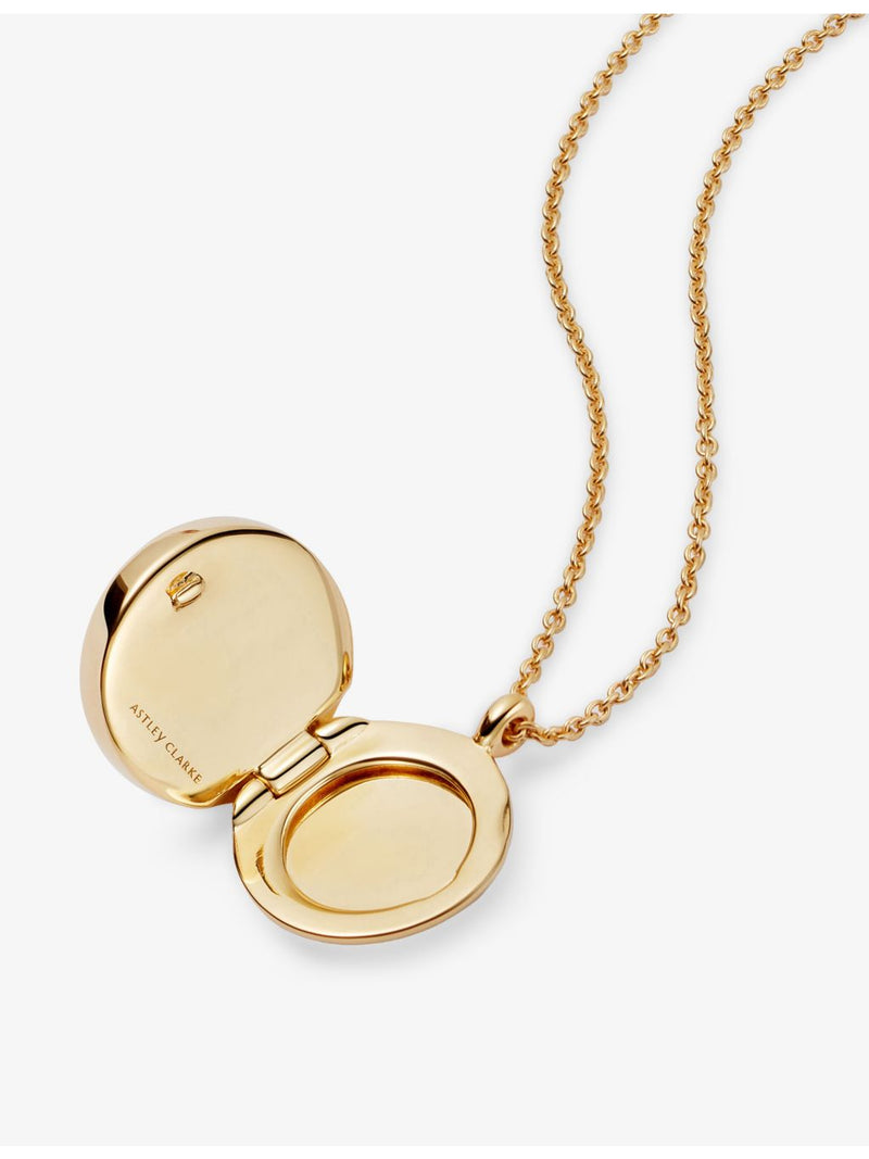 Astley Clarke gold-plated locket necklace with lapis and white sapphire - British product