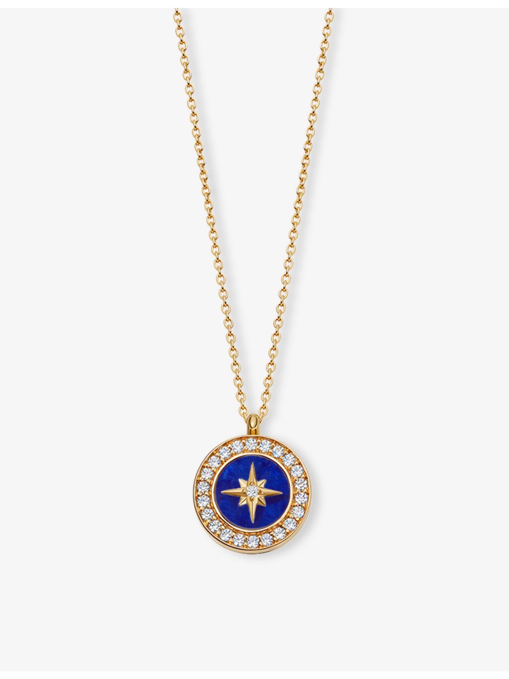 Astley Clarke gold-plated locket necklace with lapis and white sapphire - British product