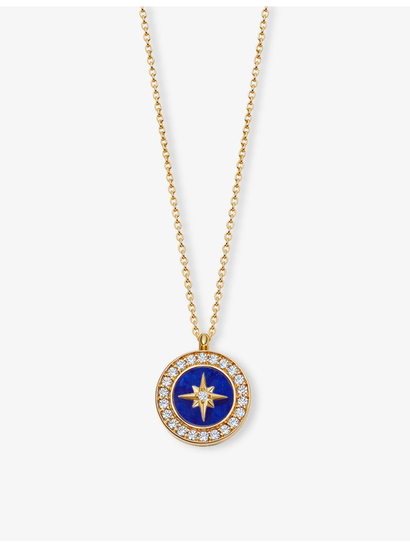 Astley Clarke gold-plated locket necklace with lapis and white sapphire - British product