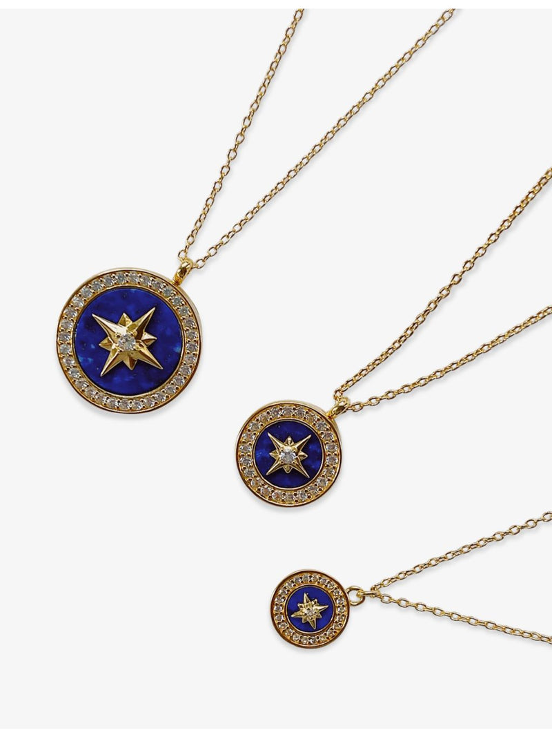 Astley Clarke gold vermeil pendant with lapis and white sapphires (British brand)
