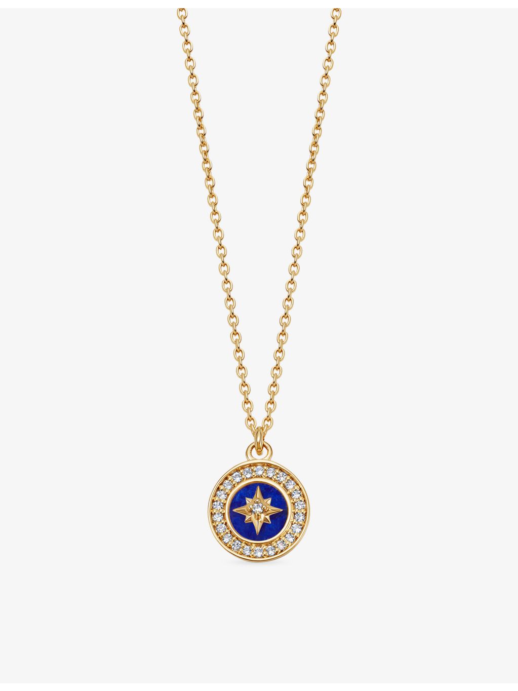 Astley Clarke gold vermeil pendant with lapis and white sapphires (British brand)