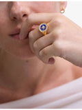 Astley Clarke lapis white sapphire signet ring - British product