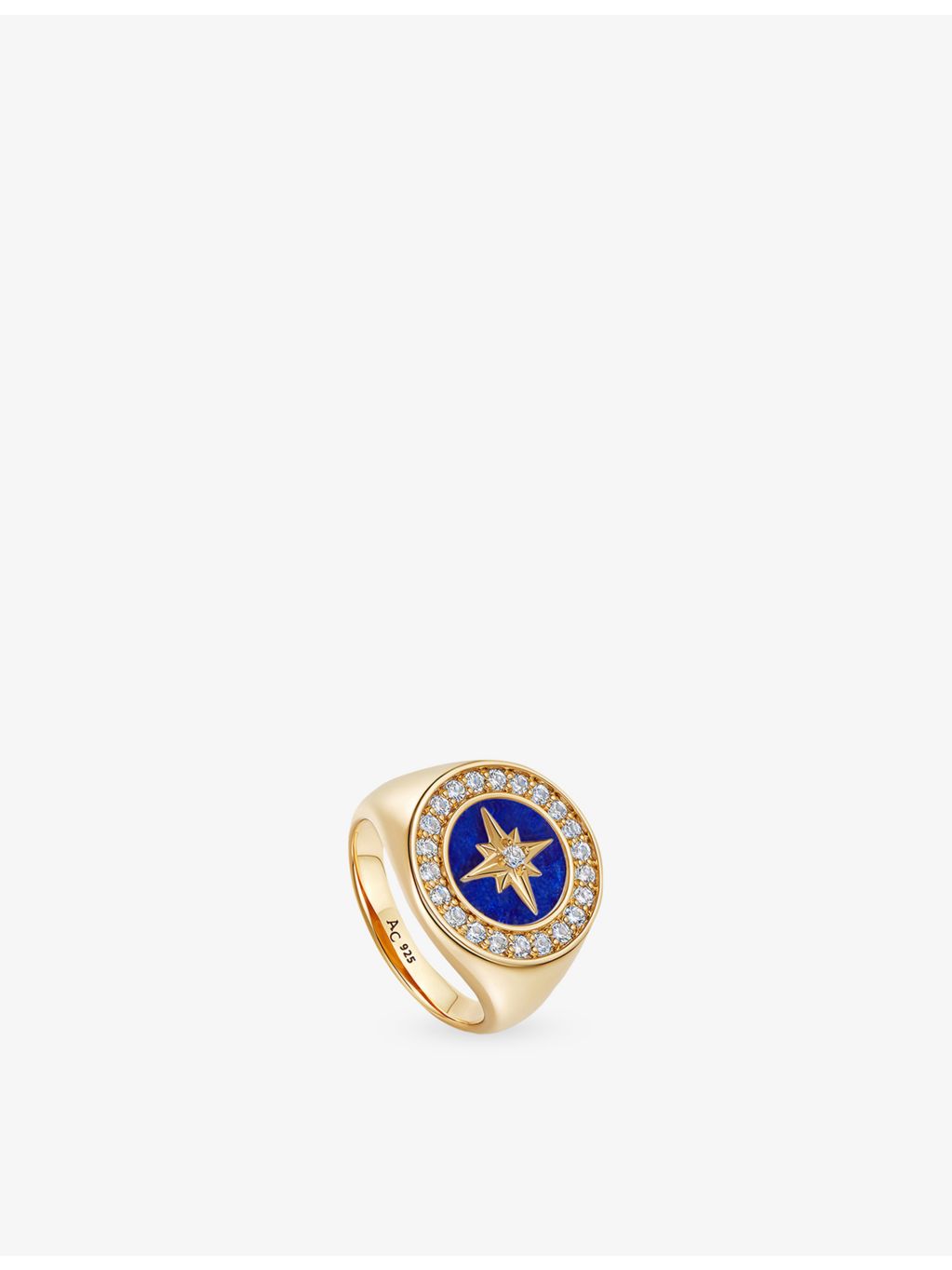 Astley Clarke lapis white sapphire signet ring - British product