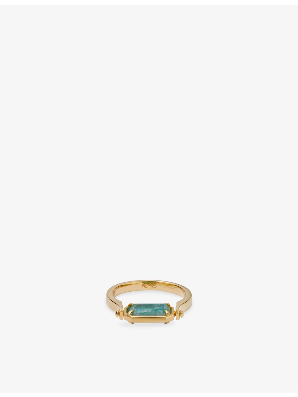 Astley Clarke mother-of-pearl and amazonite spinner ring (British brand)