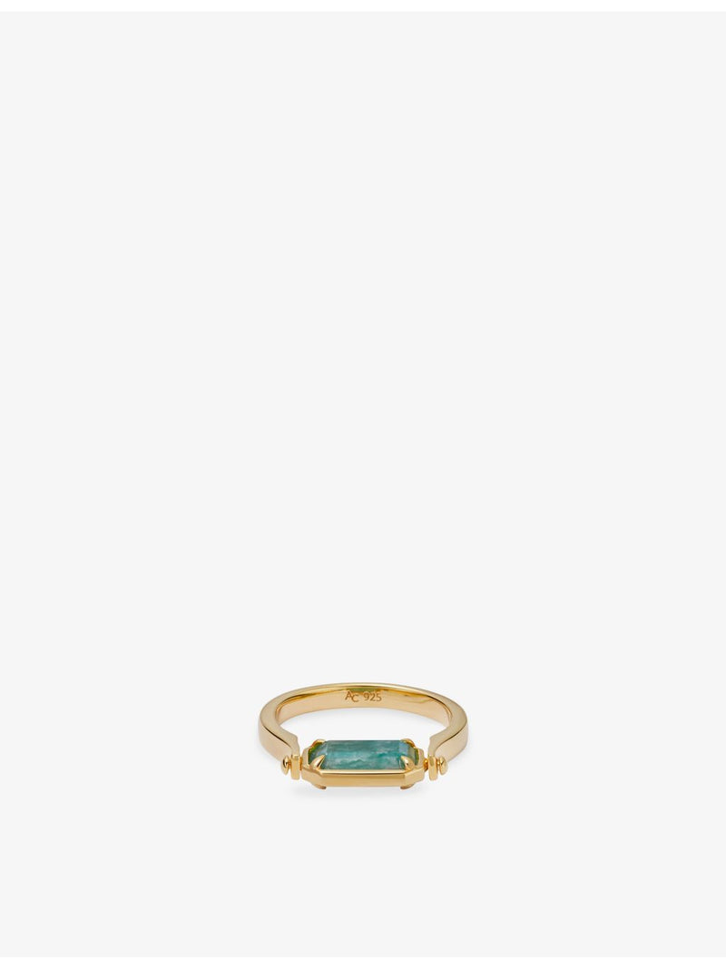 Astley Clarke mother-of-pearl and amazonite spinner ring (British brand)