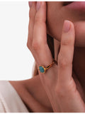 Astley Clarke mother-of-pearl and amazonite spinner ring (British brand)