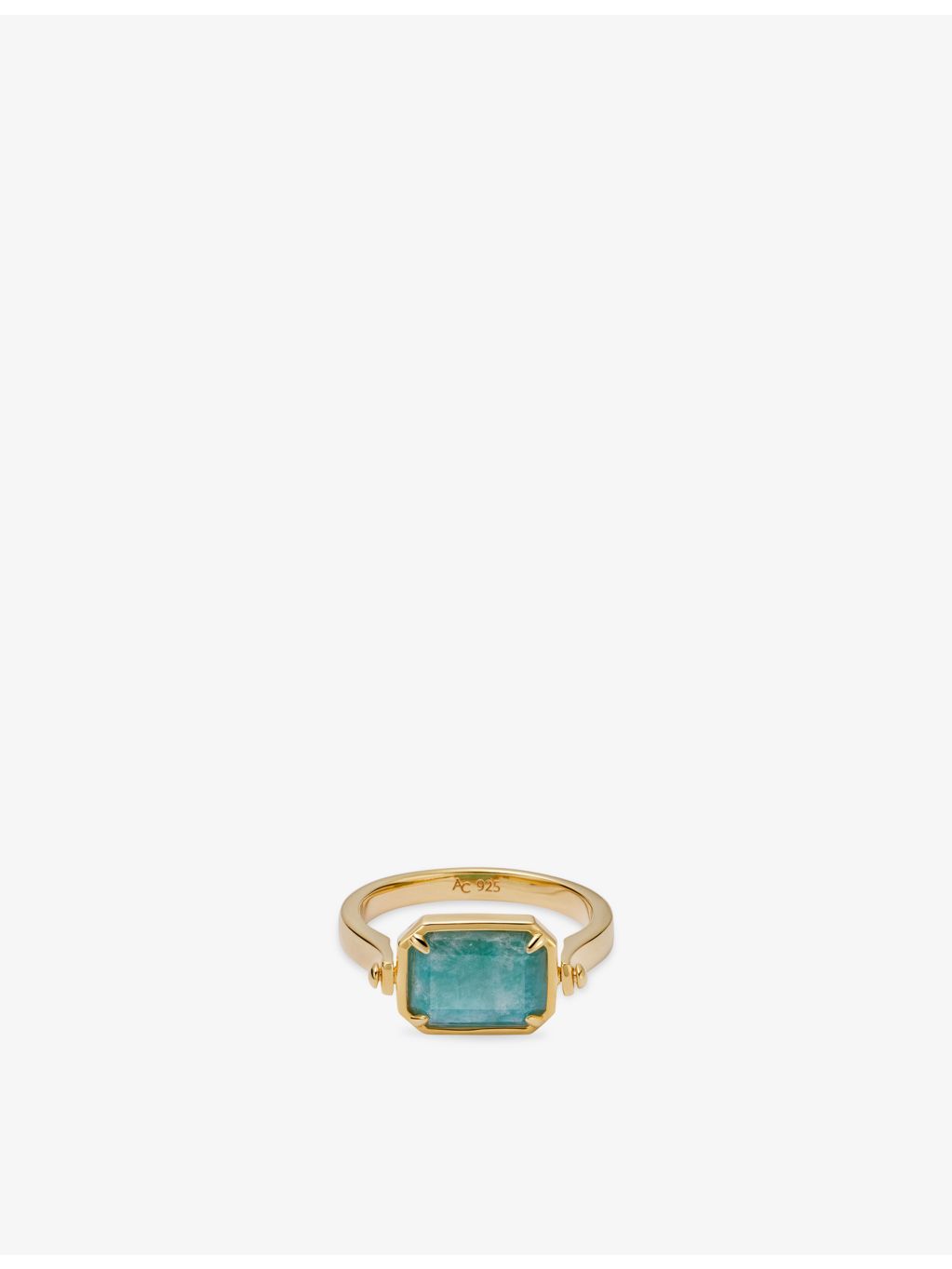 Astley Clarke mother-of-pearl and amazonite spinner ring (British brand)