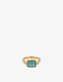 Astley Clarke Deco 18ct Yellow-Gold Plated Sterling-Silver Mother-Of-Pearl and Amazonite Spinner Ring