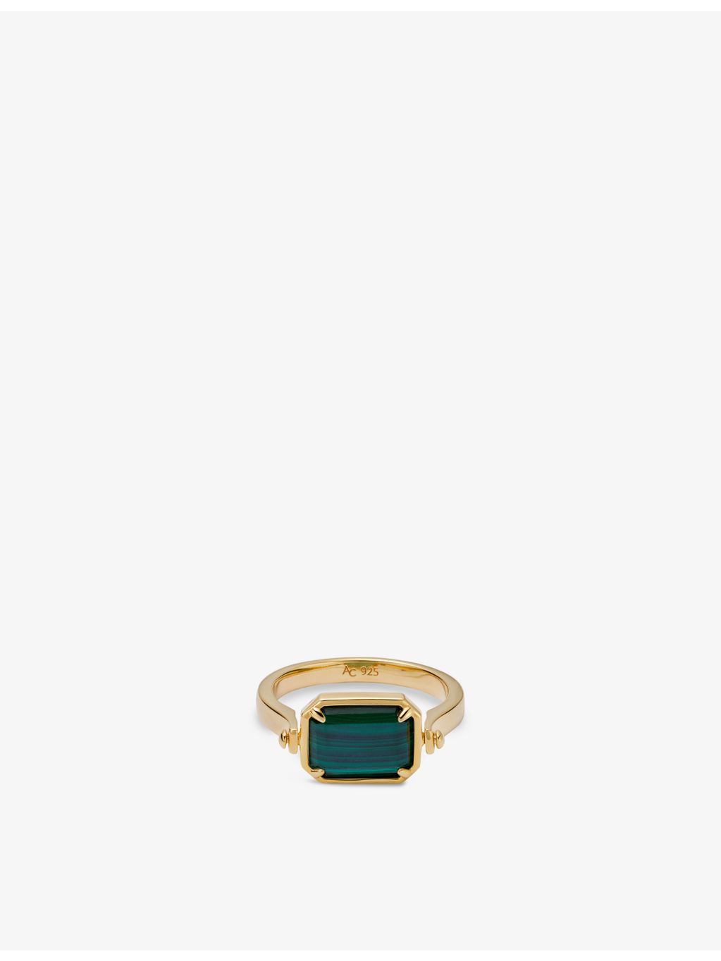 Astley Clarke spinner ring 18ct gold-plated lapis malachite - British product