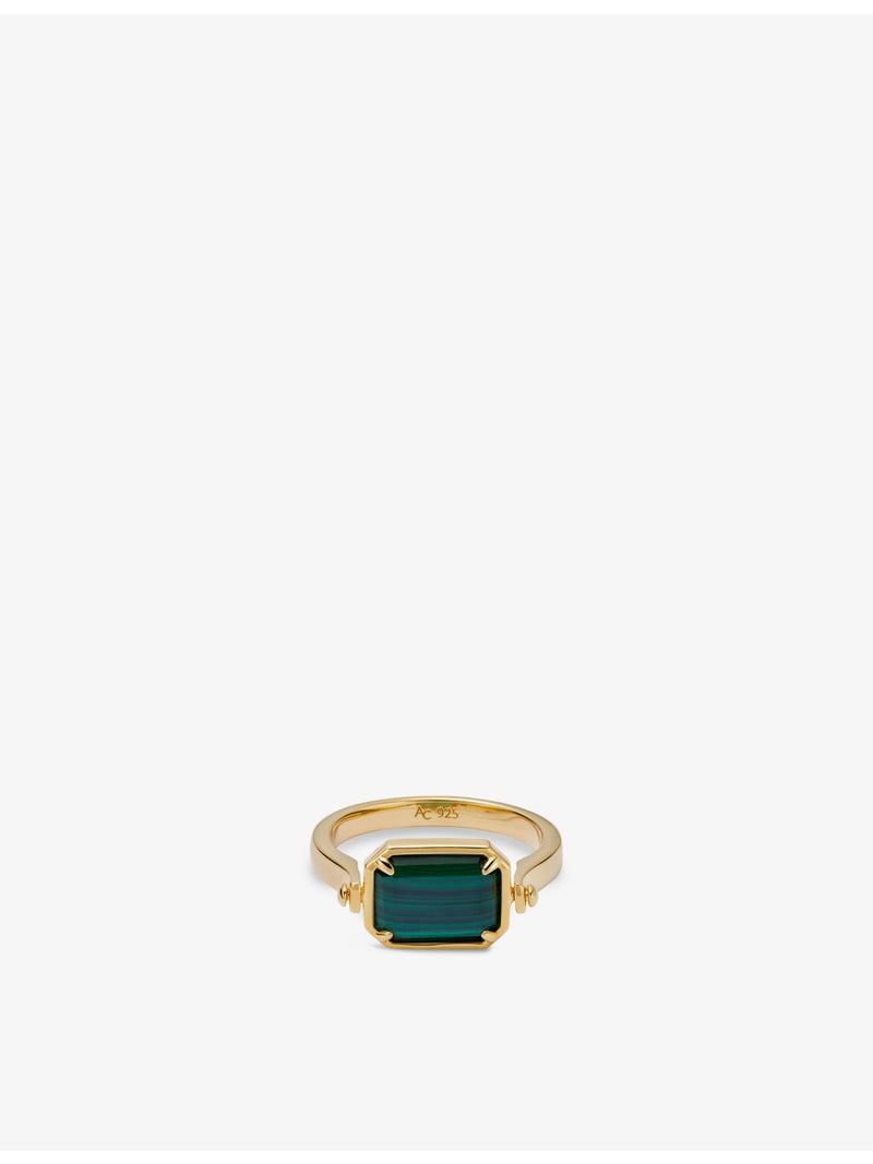 Astley Clarke spinner ring 18ct gold-plated lapis malachite - British product