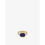 Deco 18ct Yellow-Gold Plated Sterling-Silver, Lapis And Malachite Spinner Ring - L