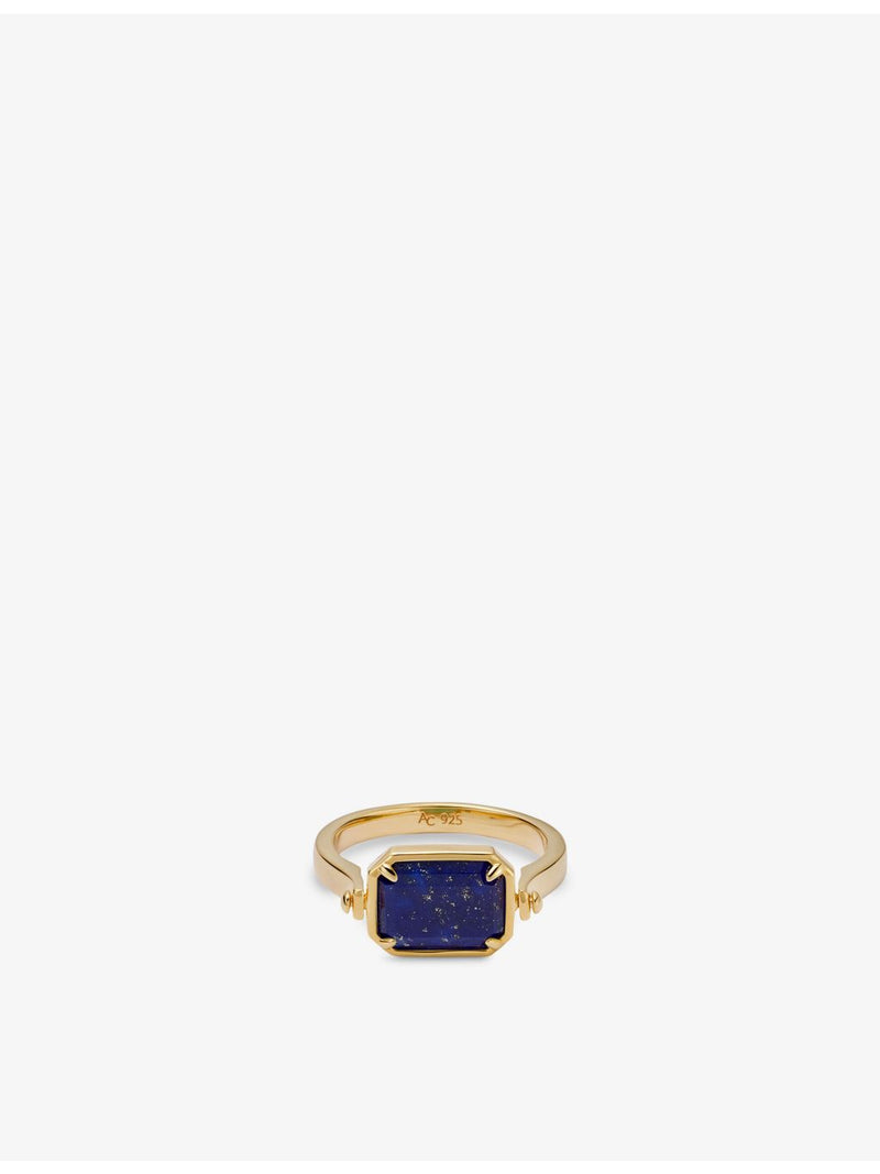 Astley Clarke spinner ring 18ct gold-plated lapis malachite - British product