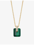 Astley Clarke malachite and white sapphire pendant necklace, gold plated (British brand)