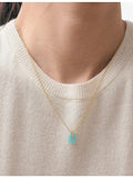 Astley Clarke gold-plated amazonite and white sapphire pendant necklace - British product