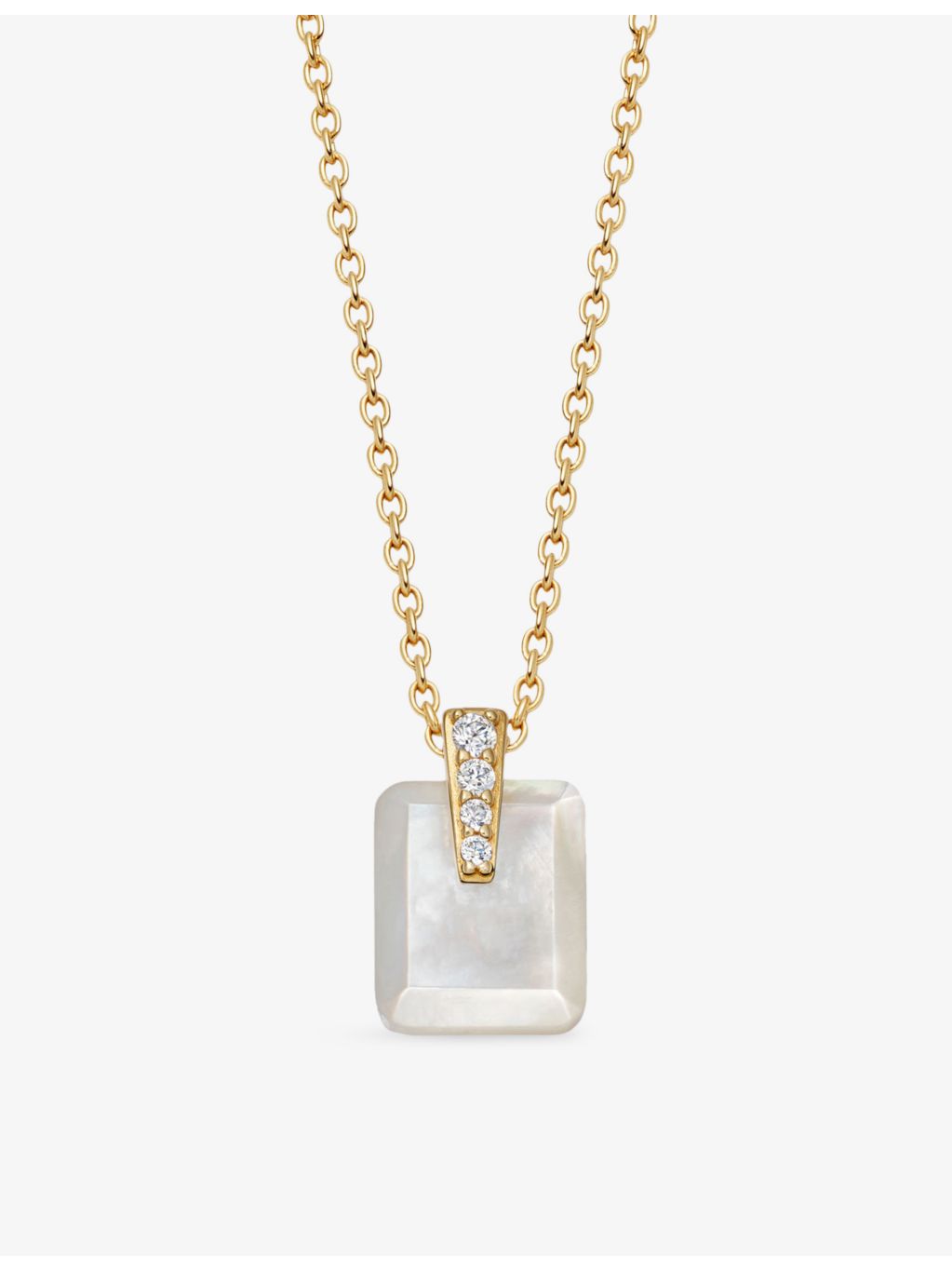Astley Clarke mother-of-pearl white sapphire pendant necklace - British product