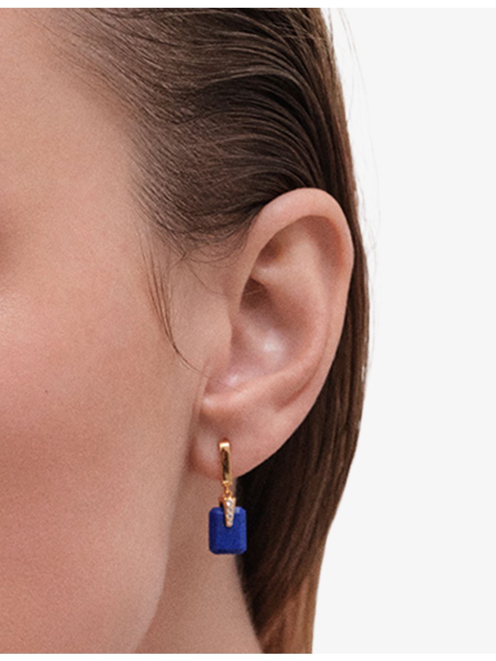Astley Clarke drop huggies earrings in 18ct yellow gold (British brand)