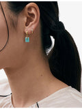 Astley Clarke amazonite and white sapphire drop huggies (British brand)