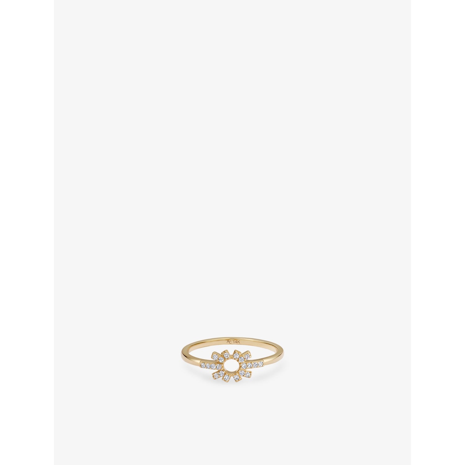 Mini Nova 14ct Yellow-Gold And 0.01ct Lab-Grown Diamond Ring - L
