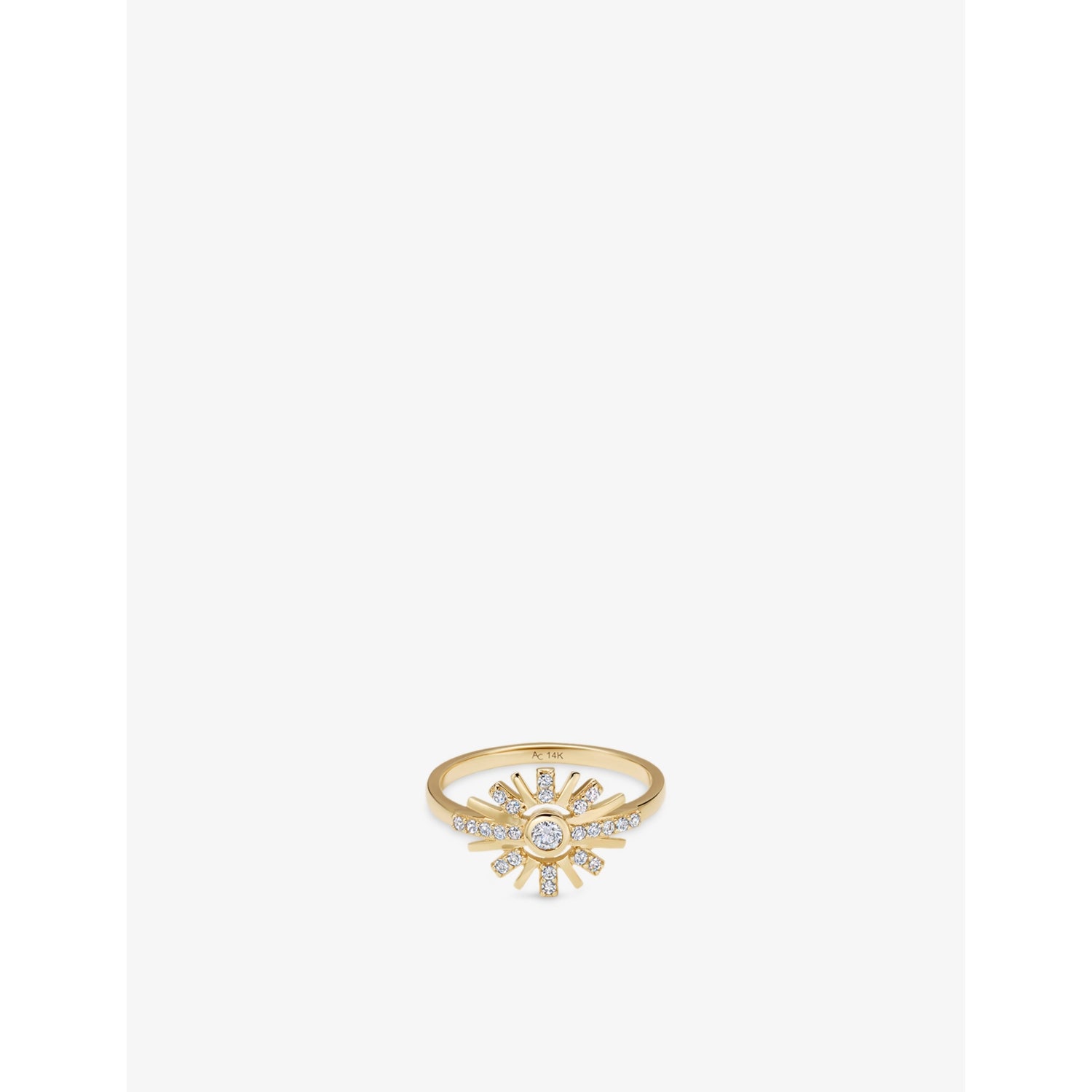 Atomic 14ct Yellow-Gold and 0.236ct Lab-Grown Diamond Ring - L