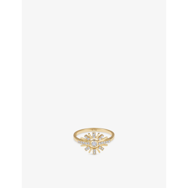 Atomic 14ct Yellow-Gold and 0.236ct Lab-Grown Diamond Ring - L