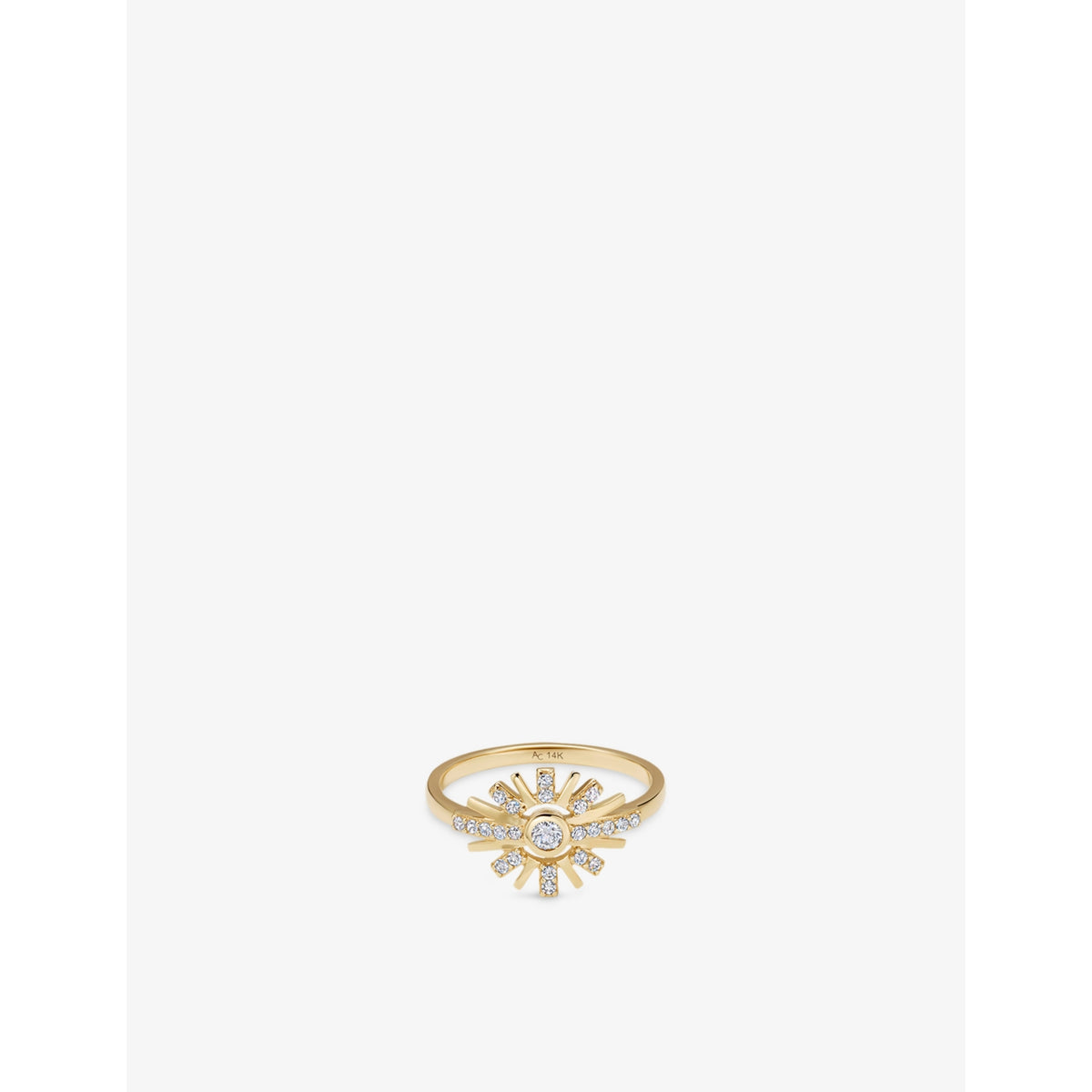 Atomic 14ct Yellow-Gold and 0.236ct Lab-Grown Diamond Ring - L
