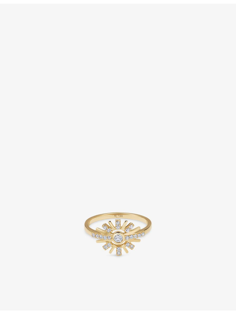 Astley Clarke Atomic 14ct yellow gold 0.236ct diamond ring (British brand)