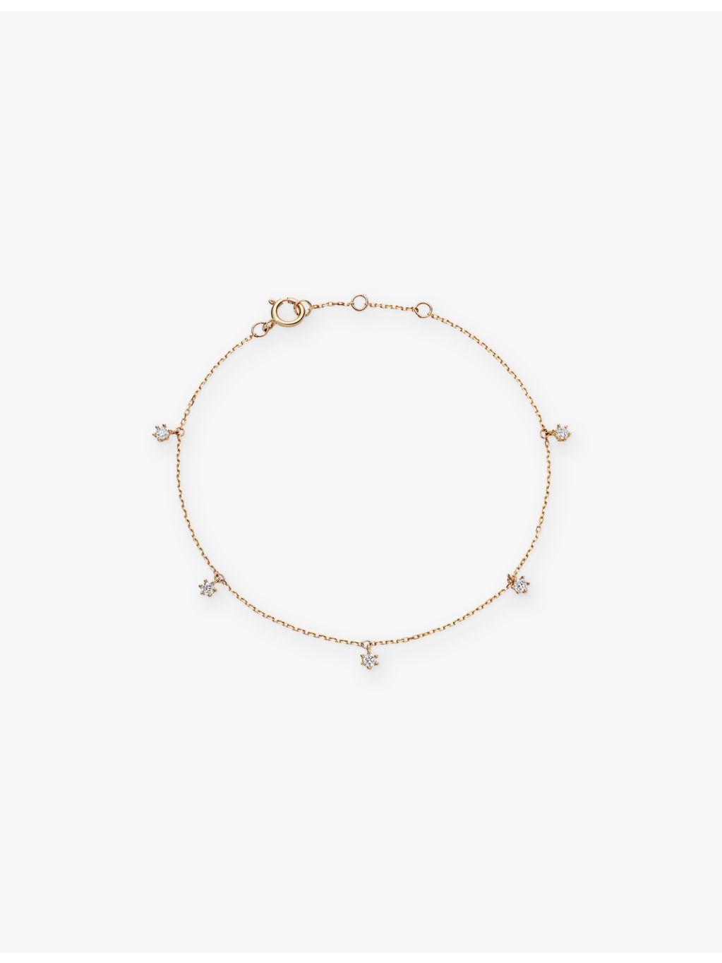 Astley Clarke 14ct yellow gold 0.08ct diamond station bracelet - British product