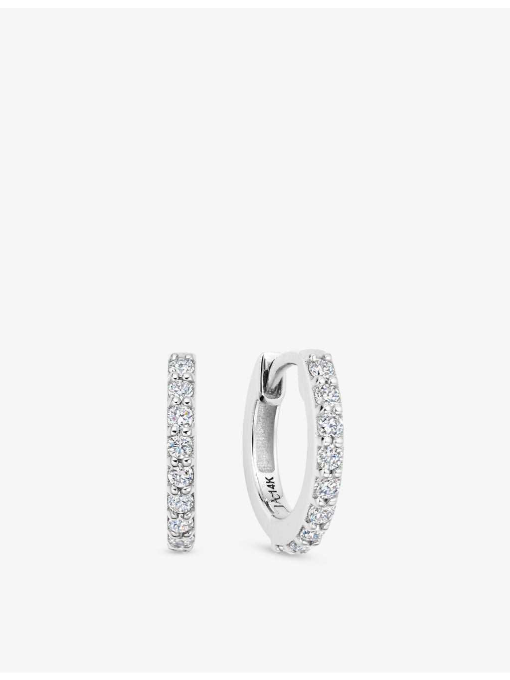 Astley Clarke white gold huggie earrings with lab-grown diamonds - British product
