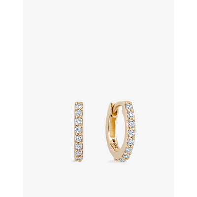 selfridges Astley Clarke Halo 18ct Yellow Gold and 0.18ct Lab-Grown Diamond Huggie Earrings- Buy online at McGrocer