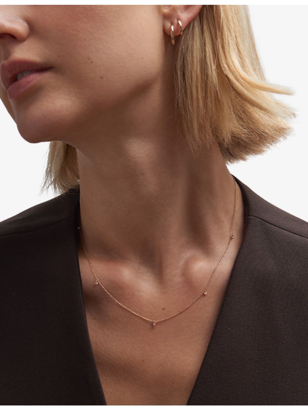 Astley Clarke 14ct yellow-gold diamond necklace 0.17ct (British brand)