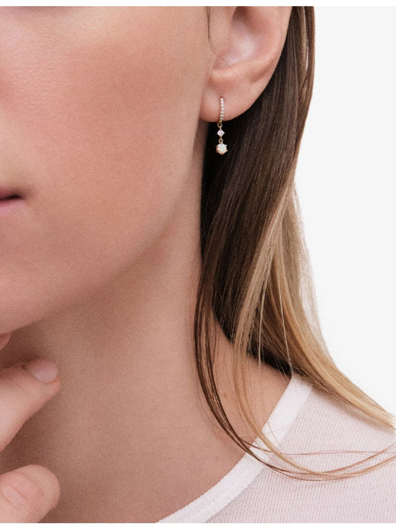 Astley Clarke drop earrings opal and lab-grown diamond 14ct yellow gold - British product
