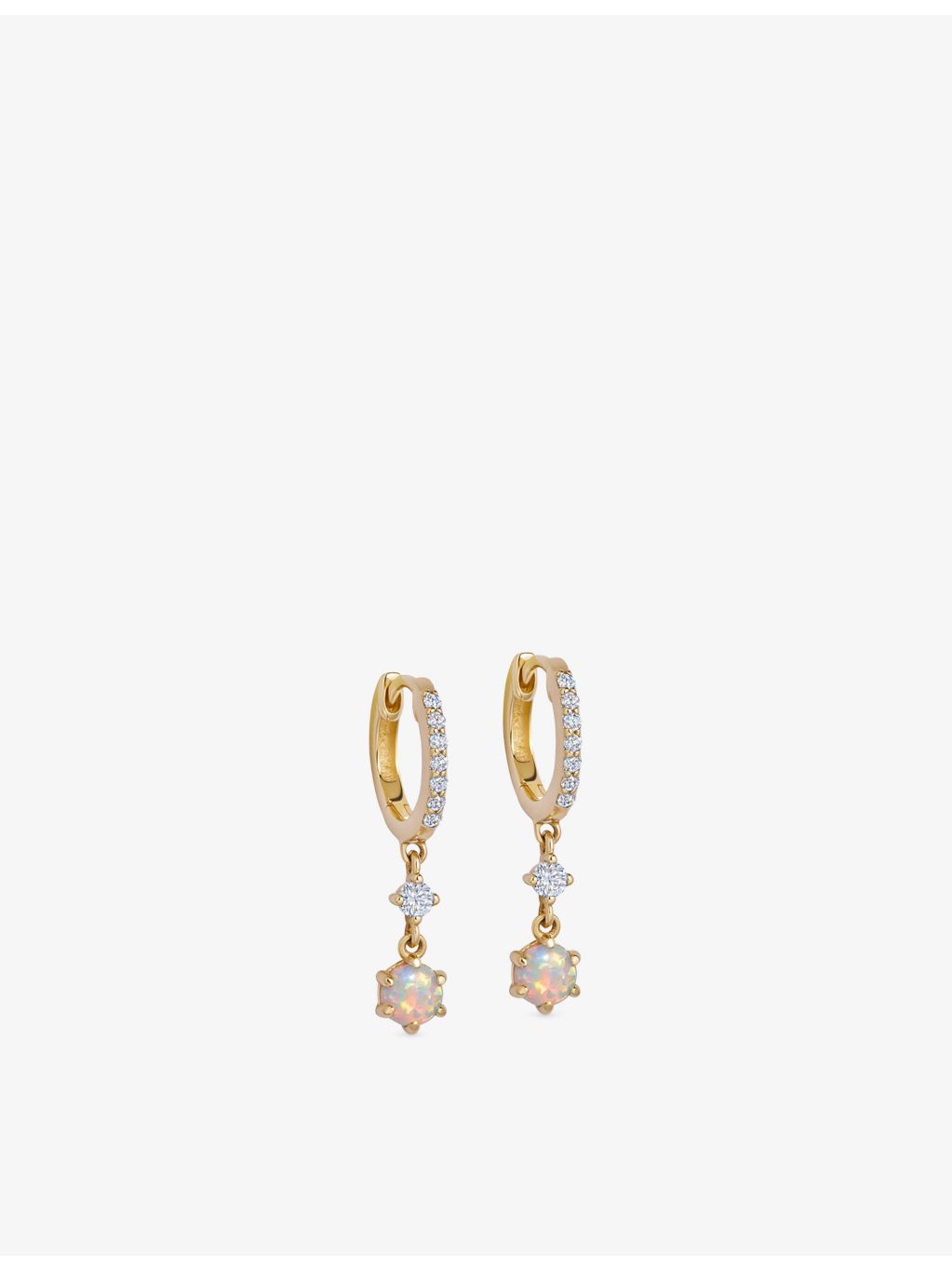Astley Clarke drop earrings opal and lab-grown diamond 14ct yellow gold - British product