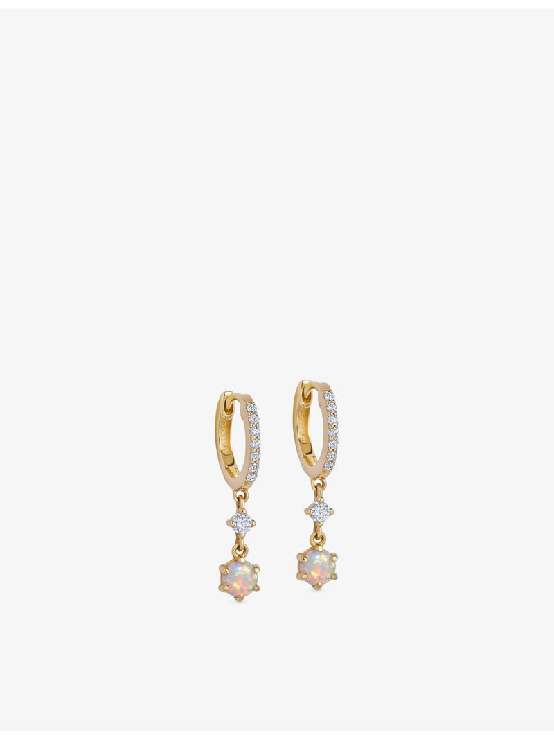 Astley Clarke drop earrings opal and lab-grown diamond 14ct yellow gold - British product