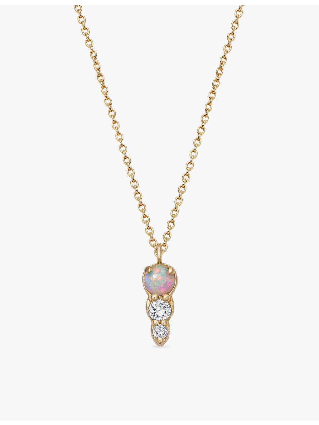 Astley Clarke 14ct gold opal lab-grown diamond pendant necklace (British brand)