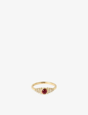 Astley Clarke Icon 14ct Yellow-Gold Ruby and Lab-Grown Diamond Ring