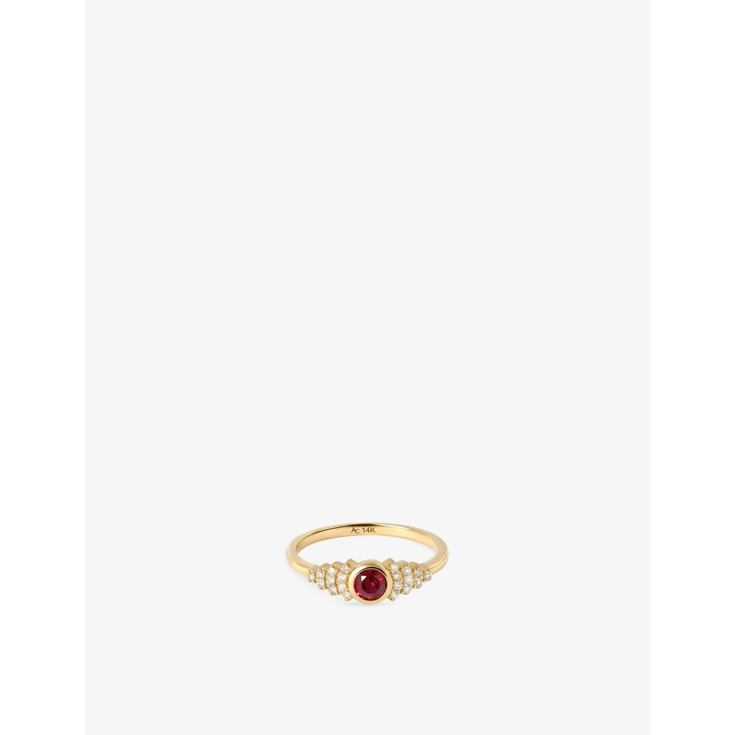 Icon 14ct Yellow-Gold, Ruby and Lab-Grown Diamond Ring - L